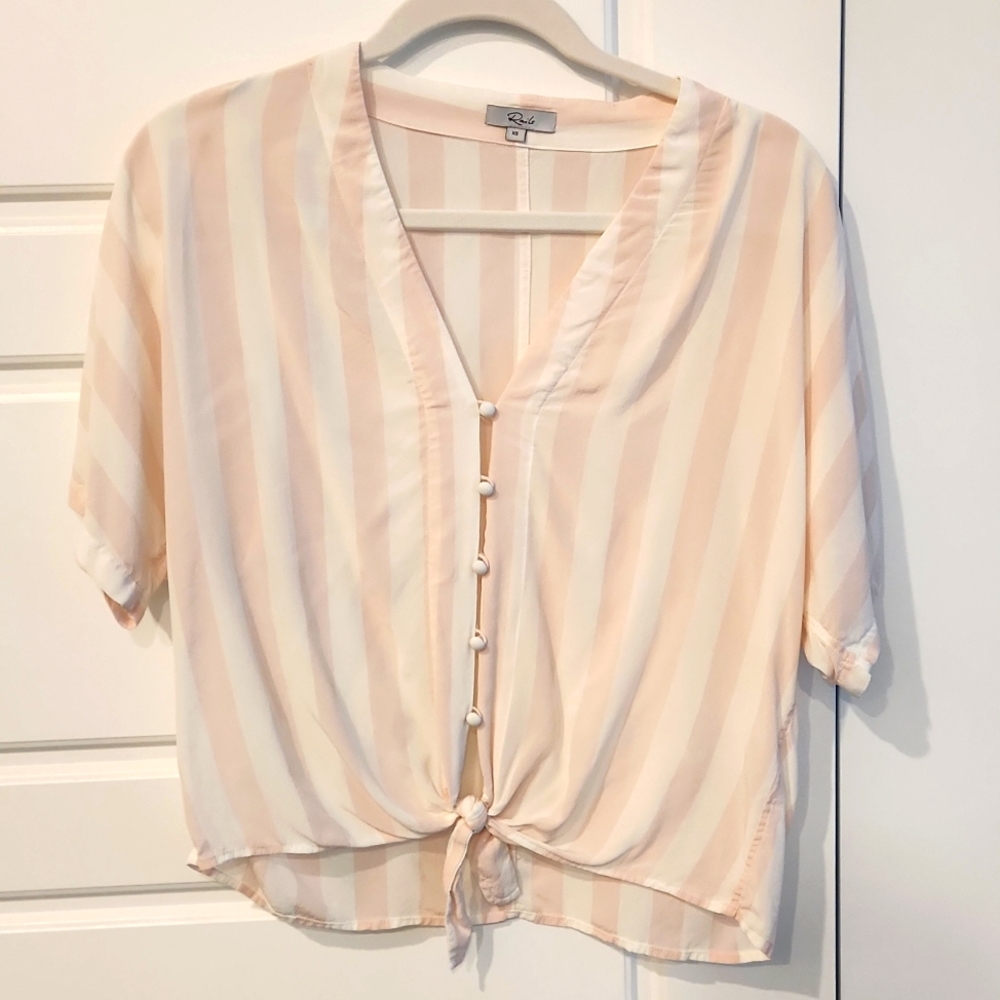 Short sleeved button down blouse